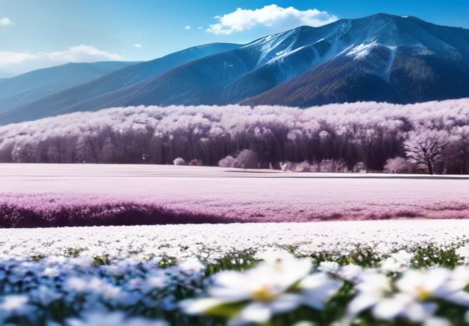長野のりんご畑と山